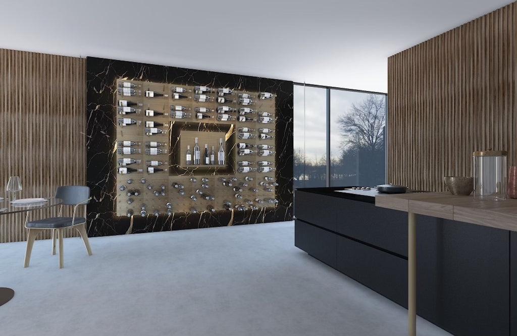 modern kitchen wine cellar