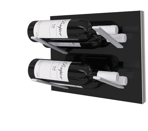 label-out wine rack - piano black