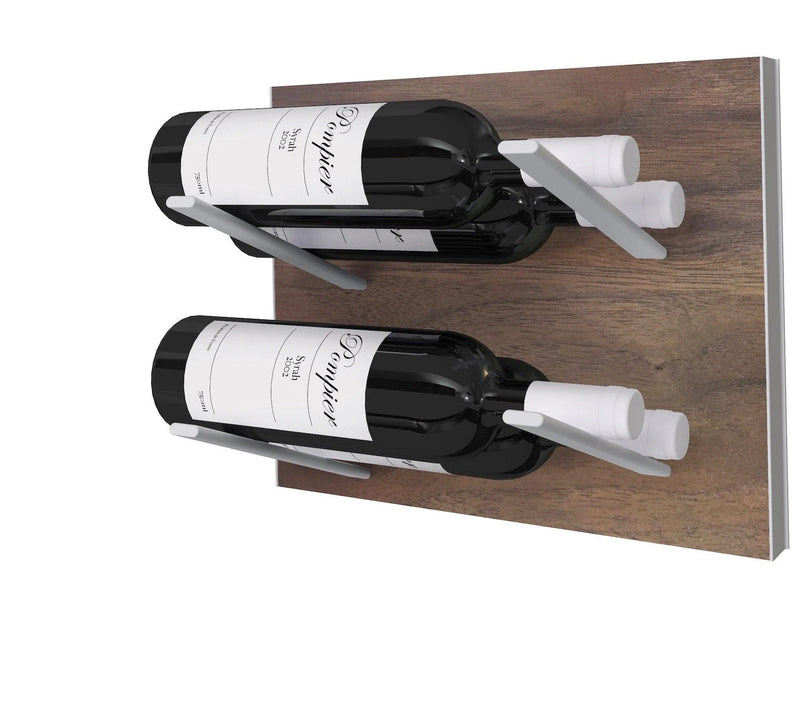 STACT Premier L-type Wine Rack - Walnut & Silver