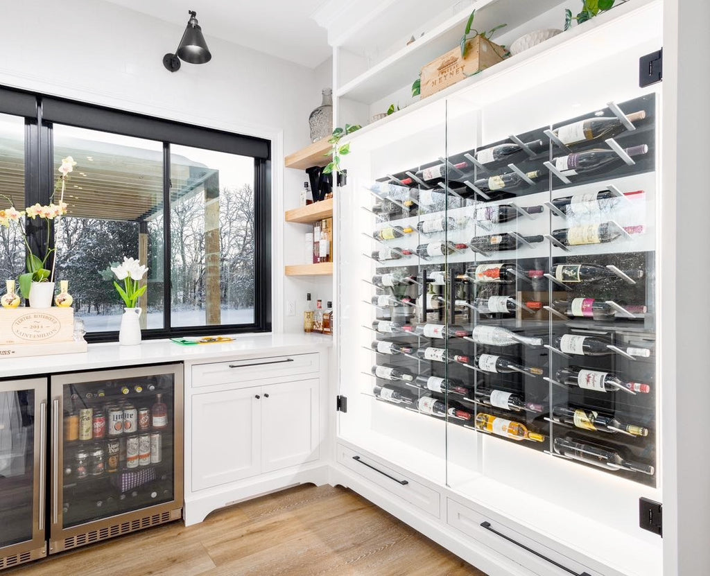 glass wine display cabinet