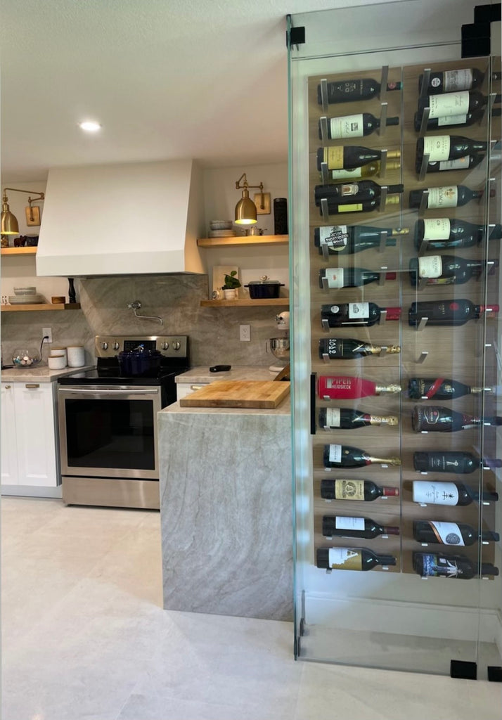 small wine cellar in kitchen