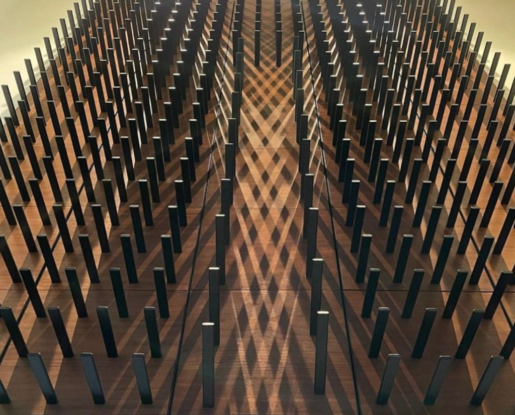 walnut & black wine cellar