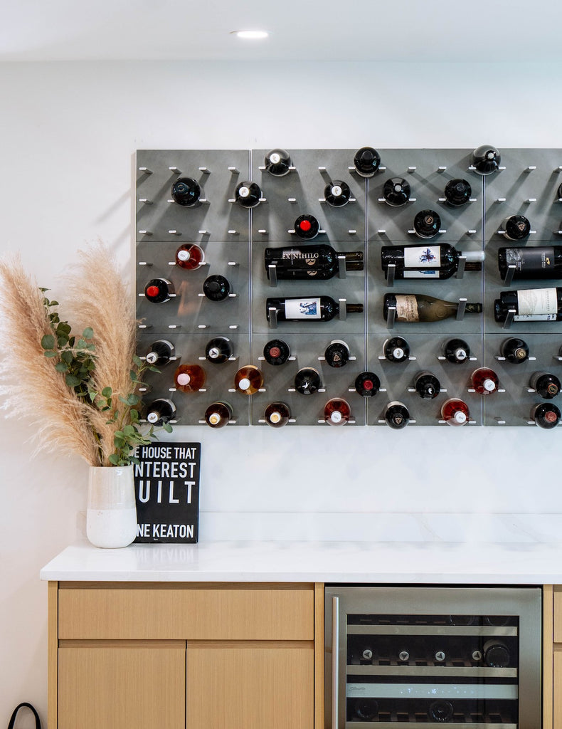 STACT Premier L-type Wine Rack - Concrete & Silver