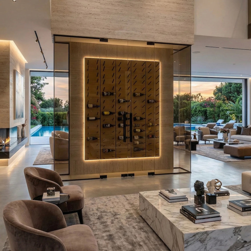 Jewel box wine cellar in luxury home