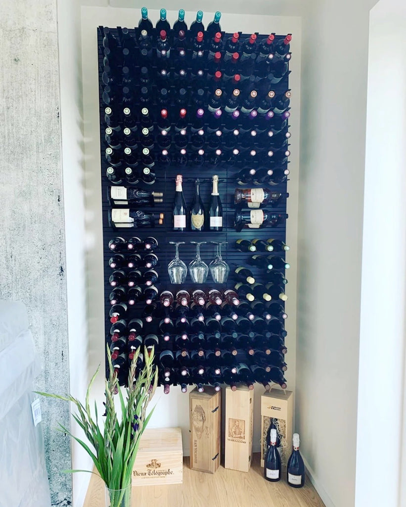 metal peg wine wall system