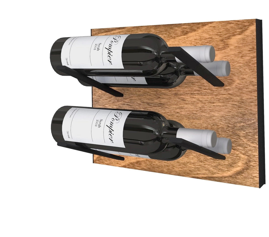 label-out wine rack -birch & black