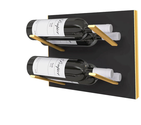 label-out wine rack - black & gold
