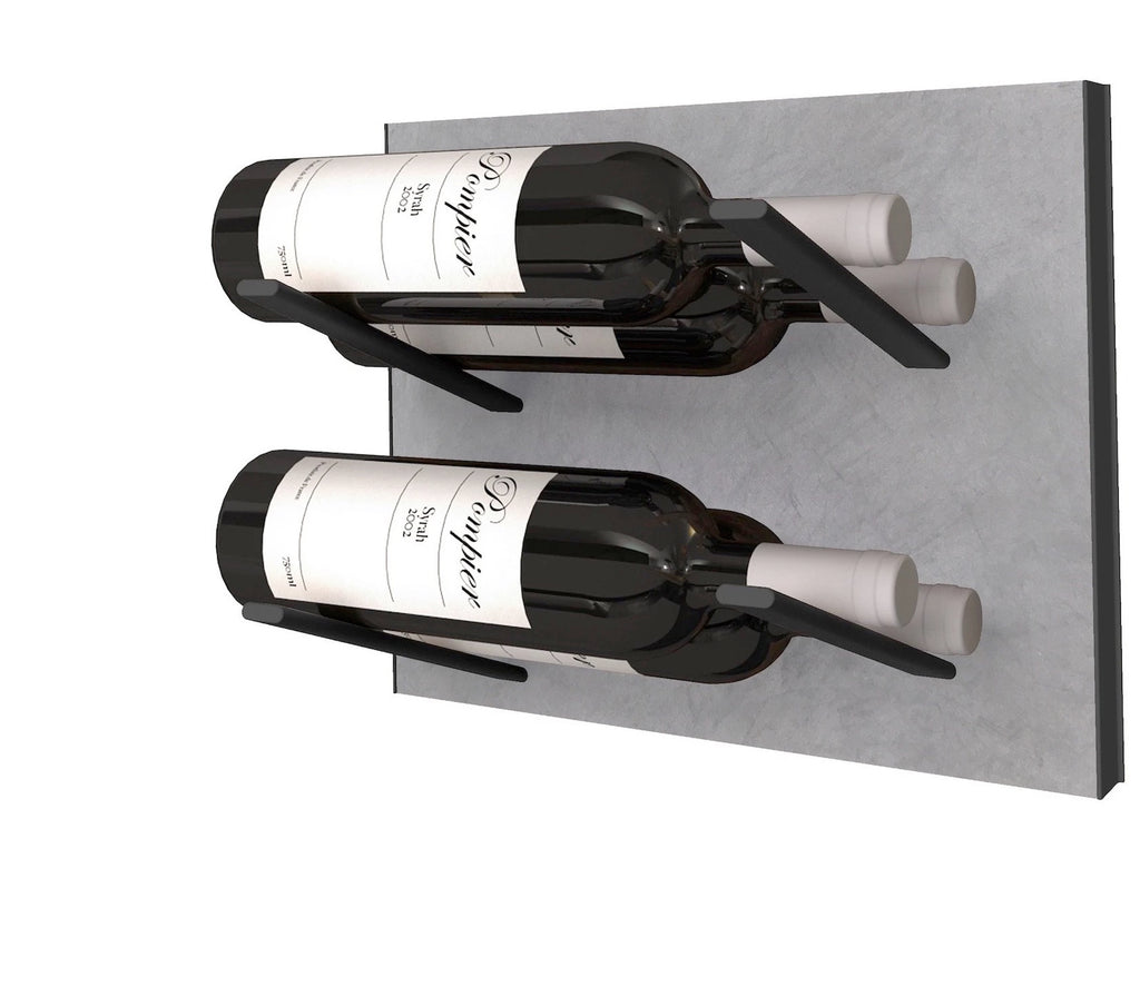 label-out wine rack - concrete & black