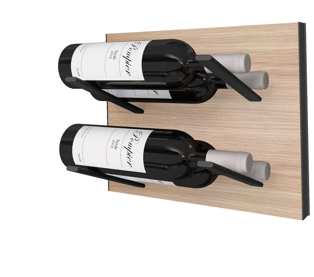 label-out wine rack - oak & black