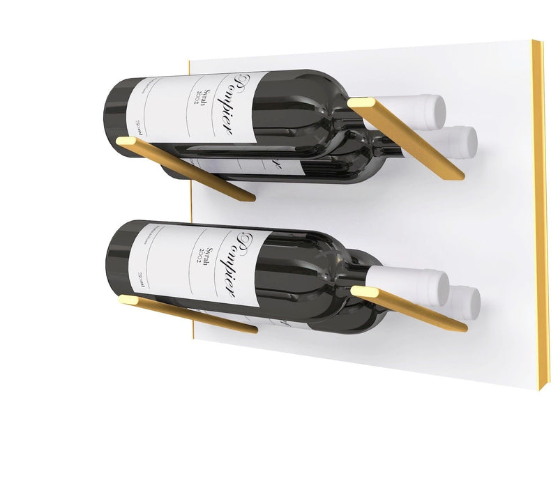  Nordic Gold Wine Racks Wall Holder, White Wood Board