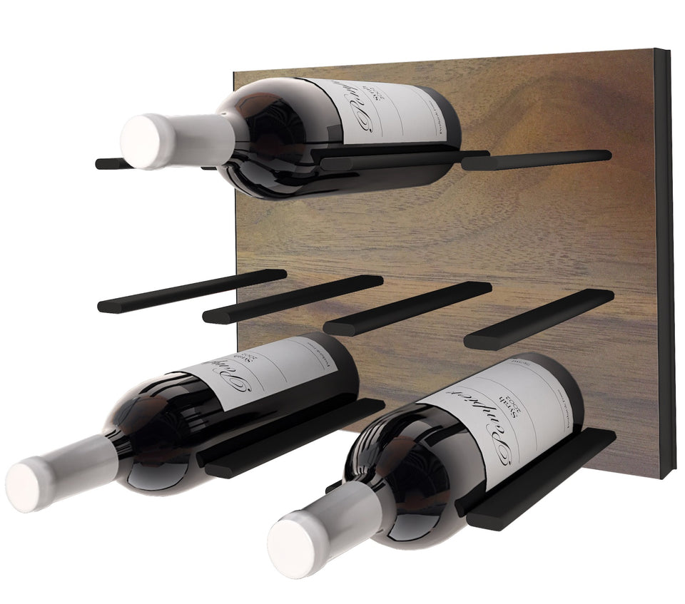 stact premier wine rack - walnut & black