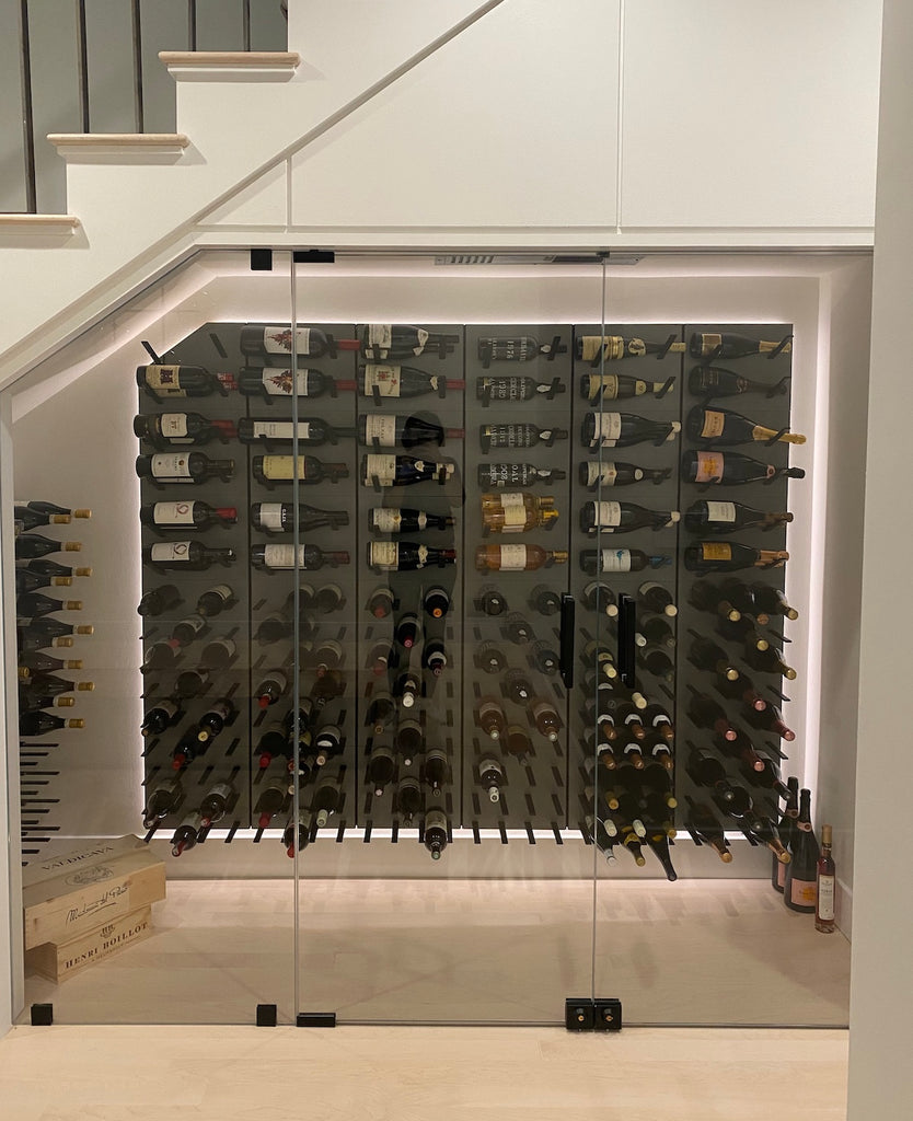 Premium Wine Racks Polished Concrete Satin Black Anodized