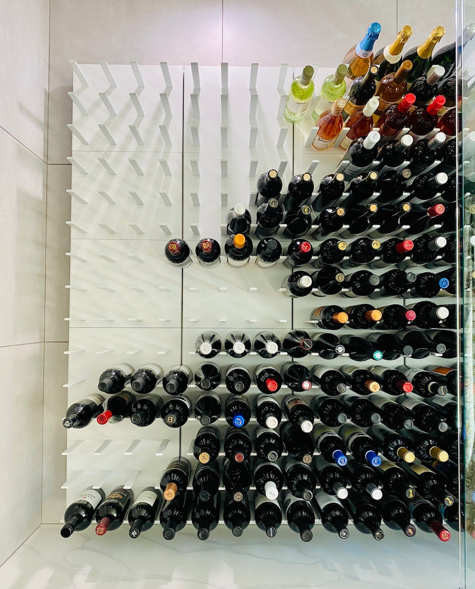 peg and panel wine display white